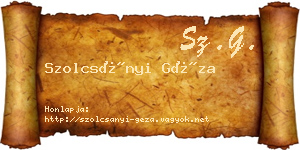 Szolcsányi Géza névjegykártya