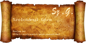 Szolcsányi Géza névjegykártya