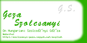 geza szolcsanyi business card